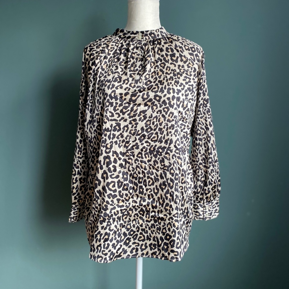 LOFT Cheetah Print Blouse - Medium Petite